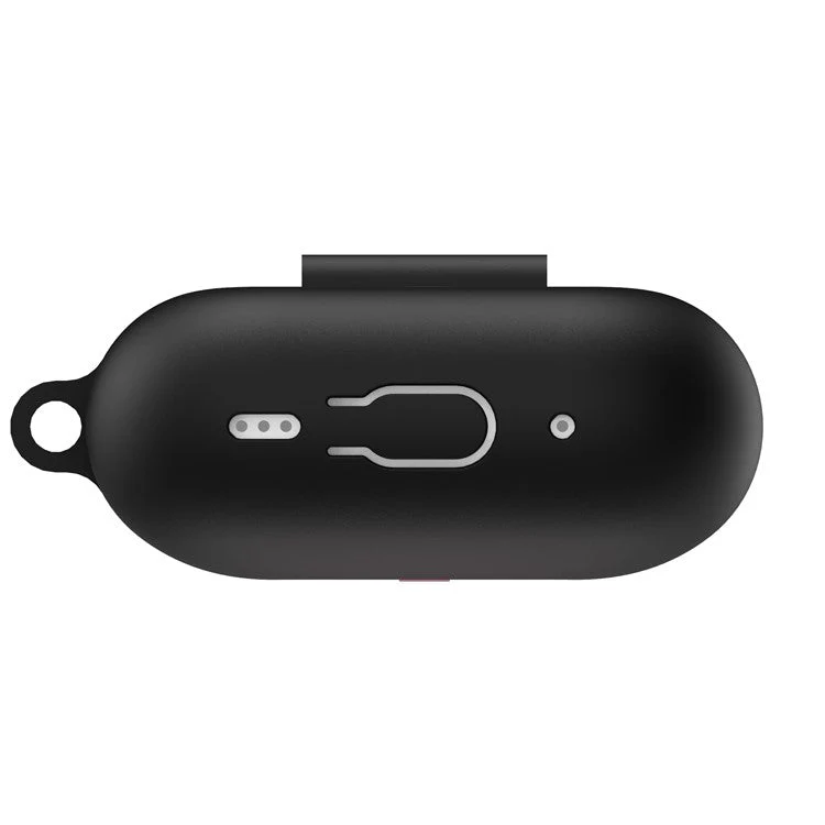 For AirPods Pro 2 Wireless Earphone Protective Cover Press Switch Anti-drop Silicone+PC Case with Hanging Buckle - Black - Image 5