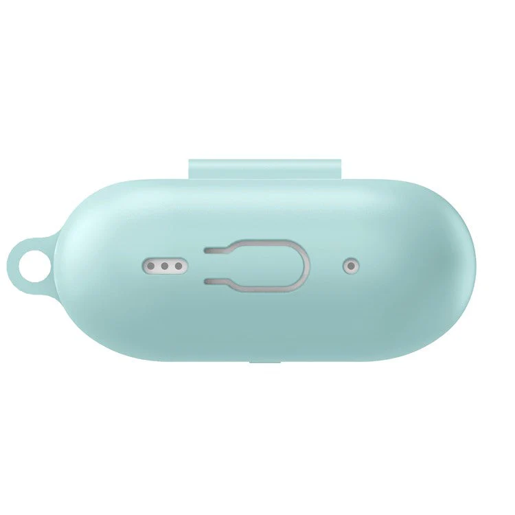 For AirPods Pro 2 Wireless Earphone Protective Cover Press Switch Anti-drop Silicone+PC Case with Hanging Buckle - Mint Green - Image 5