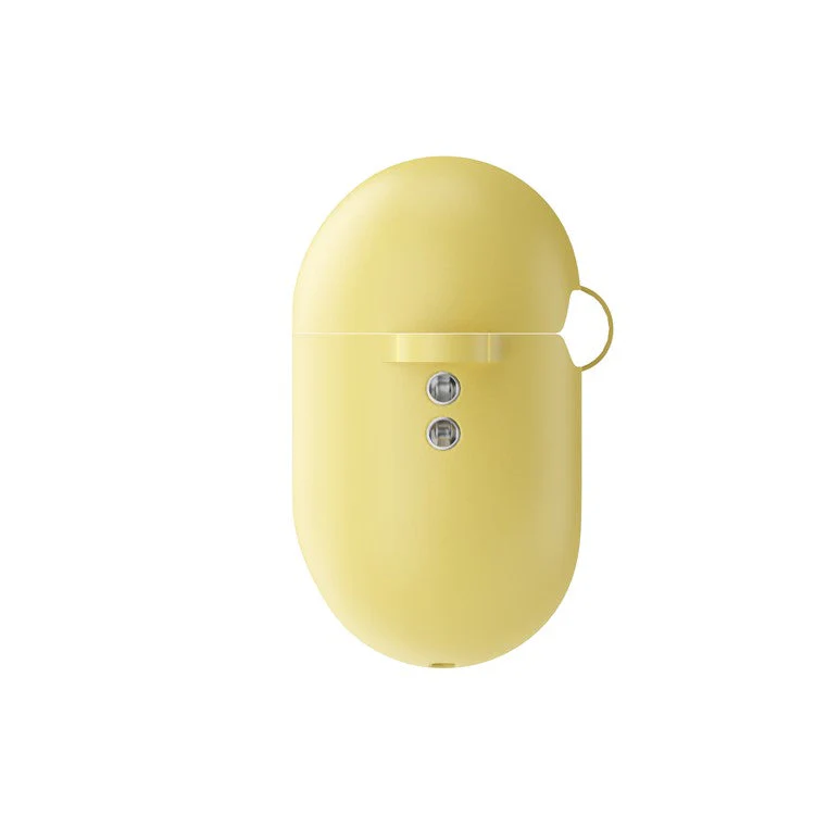 For AirPods Pro 2 Wireless Earphone Protective Cover Press Switch Anti-drop Silicone+PC Case with Hanging Buckle - Yellow - Image 4
