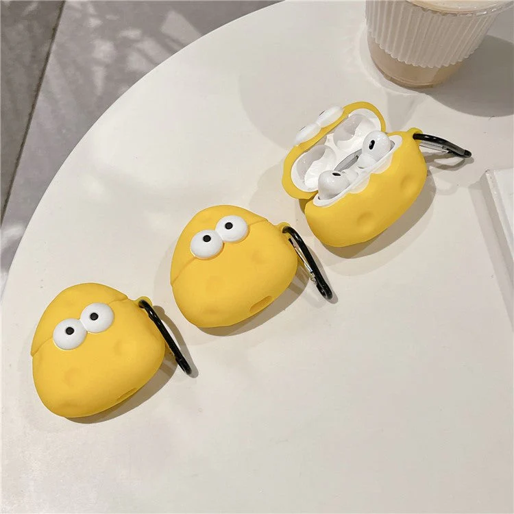 For AirPods Pro / Airpods Pro 2 Cartoon Cheese Silicone Cover Bluetooth Earphones Protective Case - Image 4