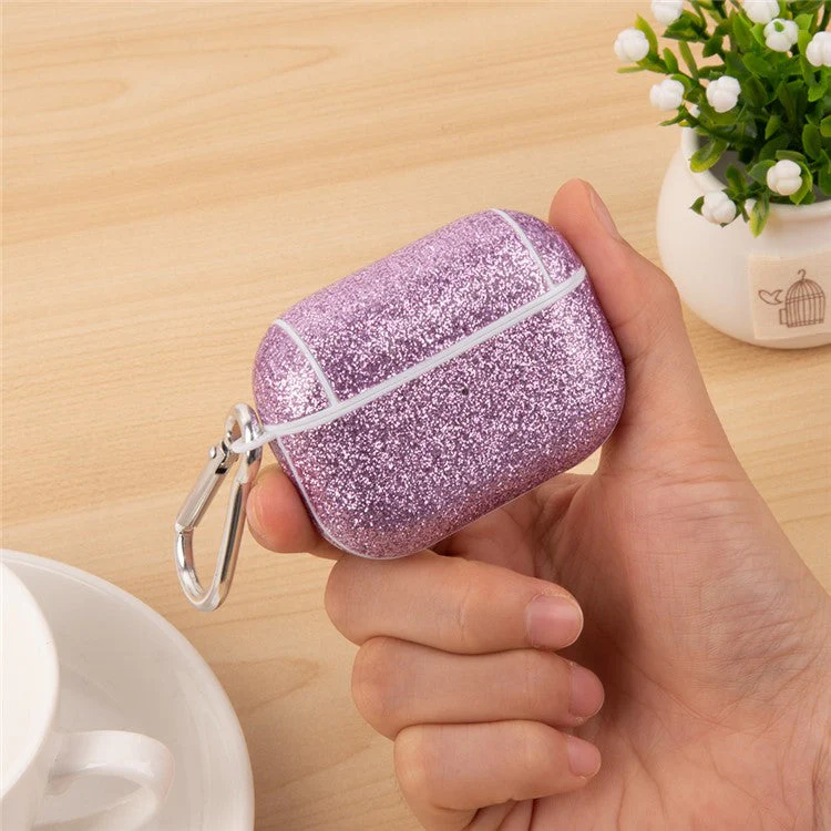 For AirPods Pro (Gen 2) (USB-C) / Pro 2 Charging Case Cover Bluetooth Earbuds Glitter PU+TPU Protective Case - Rose - Image 6