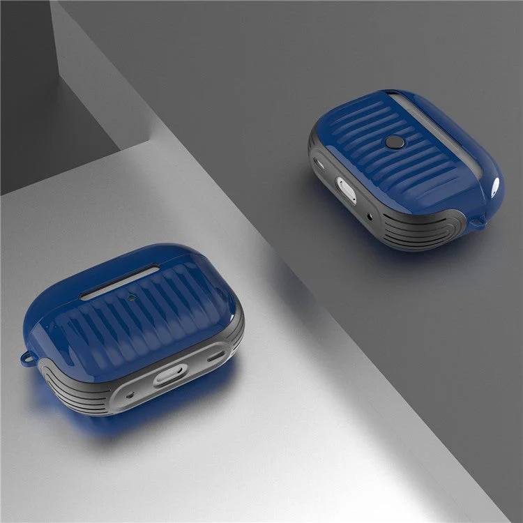 For AirPods Pro (Gen 2) (USB-C) / Pro 2 Full Protective Suitcase-Shaped Earphone Case Glossy Rubberized PC + TPU Shockproof Earbuds Cover - Blue - Image 2
