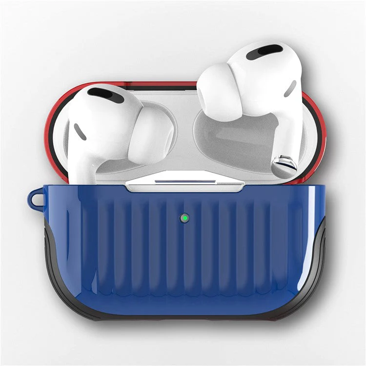 For AirPods Pro (Gen 2) (USB-C) / Pro 2 Full Protective Suitcase-Shaped Earphone Case Glossy Rubberized PC + TPU Shockproof Earbuds Cover - Red / Blue - Image 2