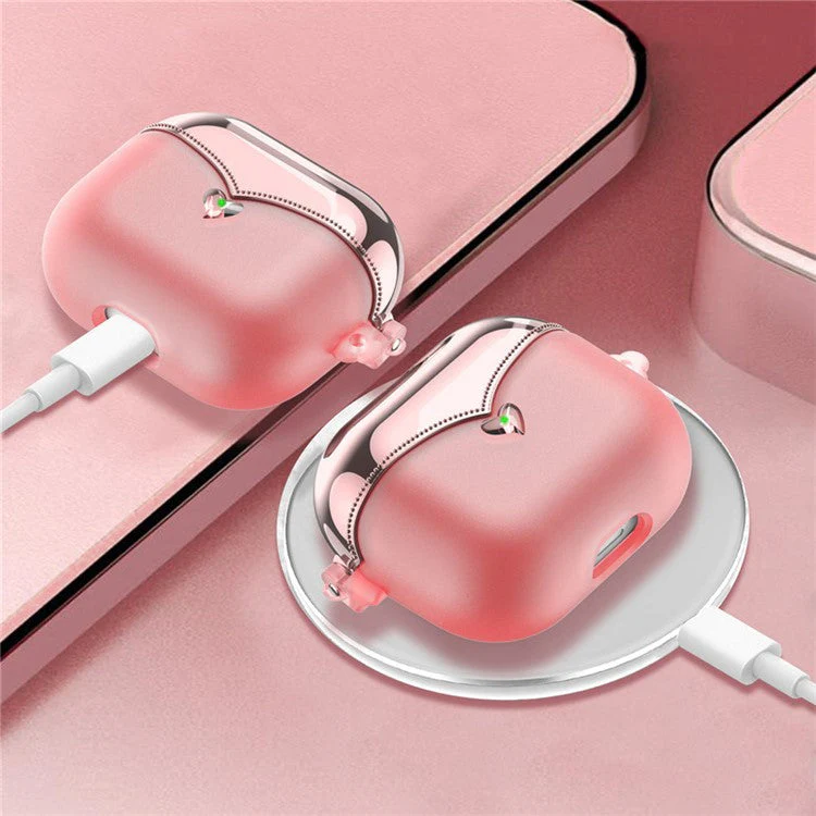 For AirPods Pro (Gen 2) (USB-C) / Pro 2 TPU Wireless Bluetooth Earphone Case Full Body Shockproof Electroplating Cover with Ring Buckle - Transparent / Electroplated Gold - Image 5