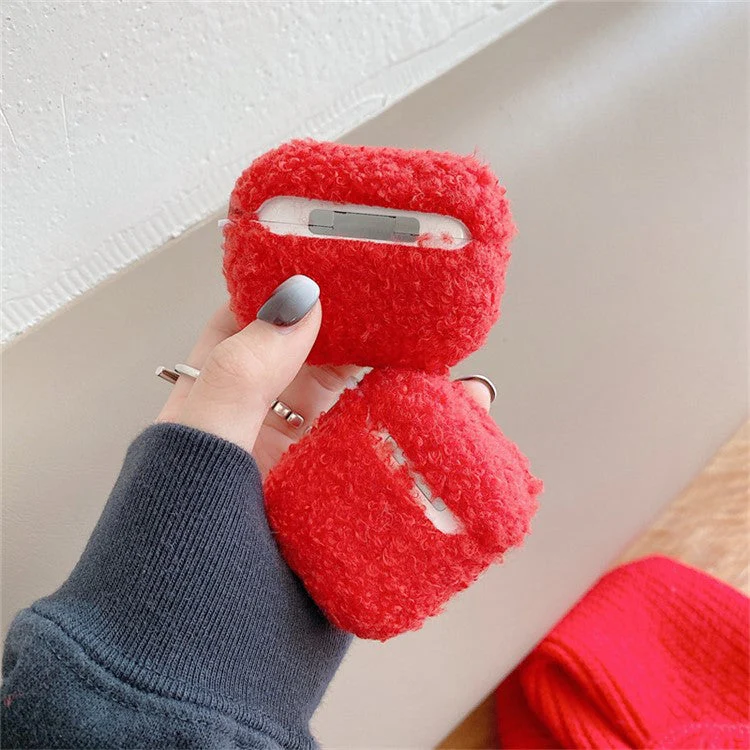 For AirPods with Charging Case (2016) / (2019) / AirPods with Wireless Charging Case (2019) Cute Christmas Cartoon Design TPU Earphone Case Soft Fluff Protective Cover with Ring Buckle - Elk - Image 6