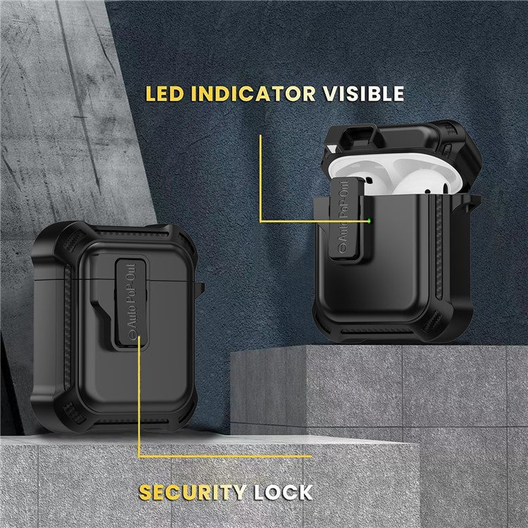 For AirPods with Wireless Charging Case (2019) / AirPods with Charging Case (2019) / (2016) Pressing Buckle Design Earphone Drop-proof Cover - Red - Image 8