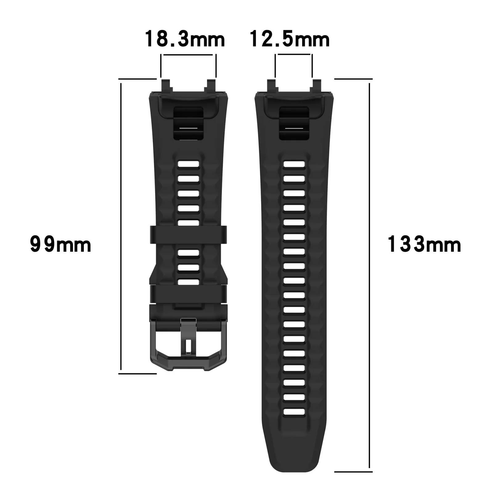 For Amazfit Active Edge A2212 Solid Color Silicone Watch Band(Black) - Image 3