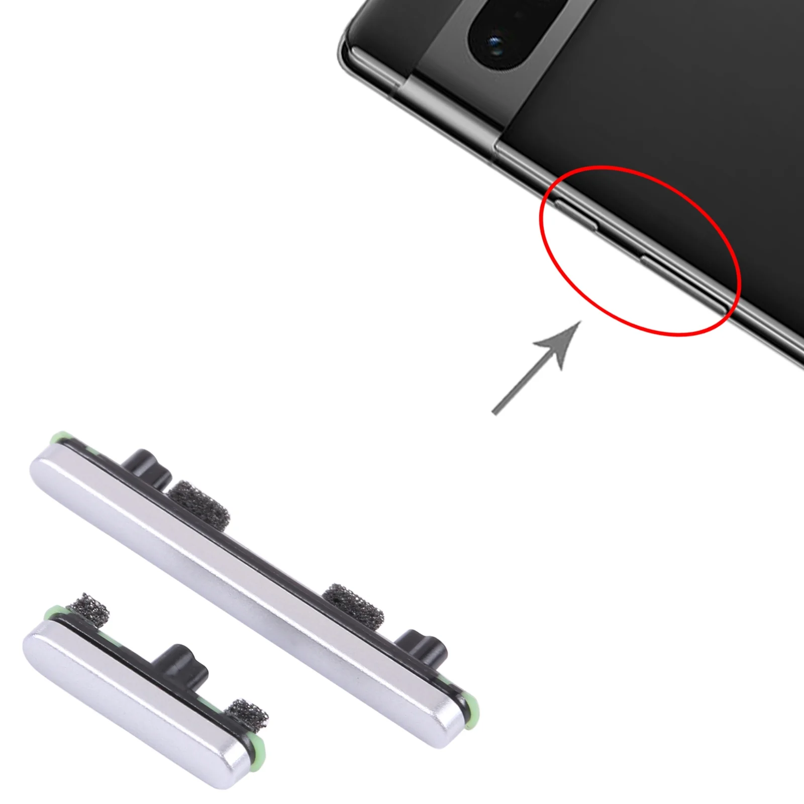 For Google Pixel 7 Pro Original Power Button + Volume Button Control Button (Silver) - Image 4