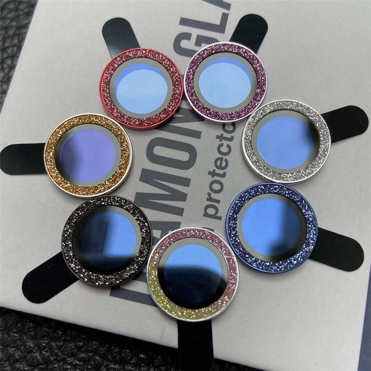 For iPhone 11 6.1 inch 2Pcs / Set Tempered Glass Camera Lens Protector Fine Glitter Powder Design Lens Protective Film - Colorful - Image 4