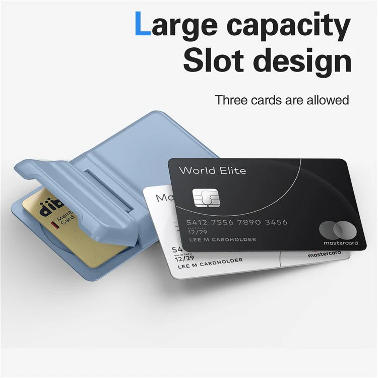 For iPhone 12-15 Series Magnetic Card Holder with Kickstand Compatible with MagSafe Baby Blue - Light Purple - Image 3