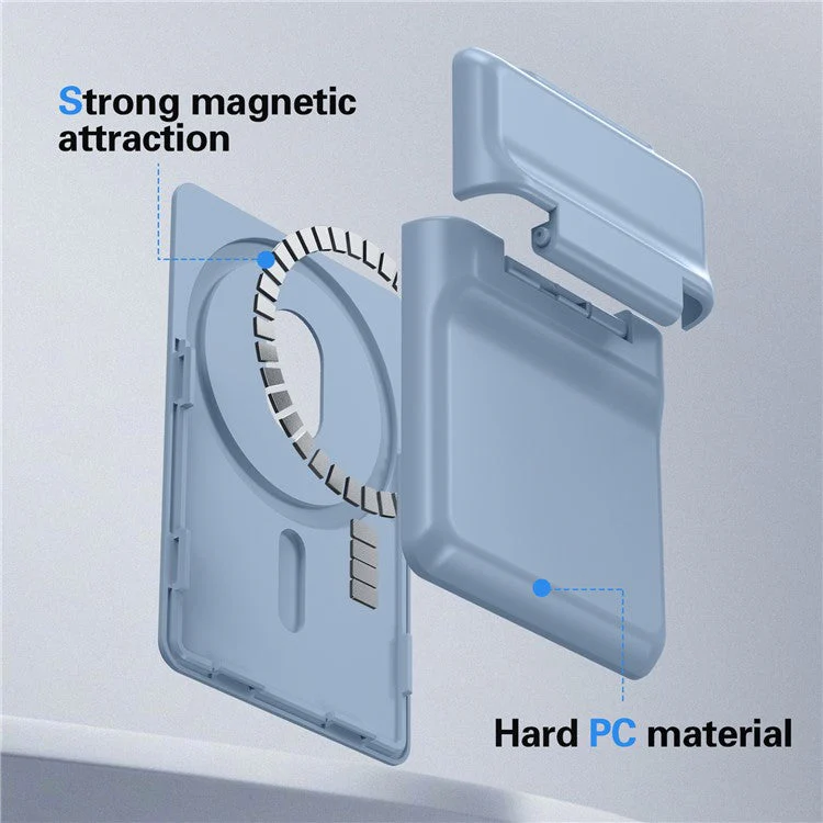 For iPhone 12-15 Series Magnetic Card Holder with Kickstand Compatible with MagSafe Baby Blue - Light Purple - Image 6