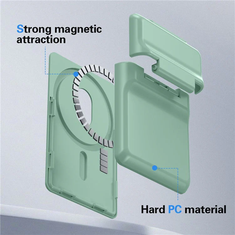 For iPhone 12-15 Series Magnetic Card Holder with Kickstand Compatible with MagSafe - Light Green - Image 6