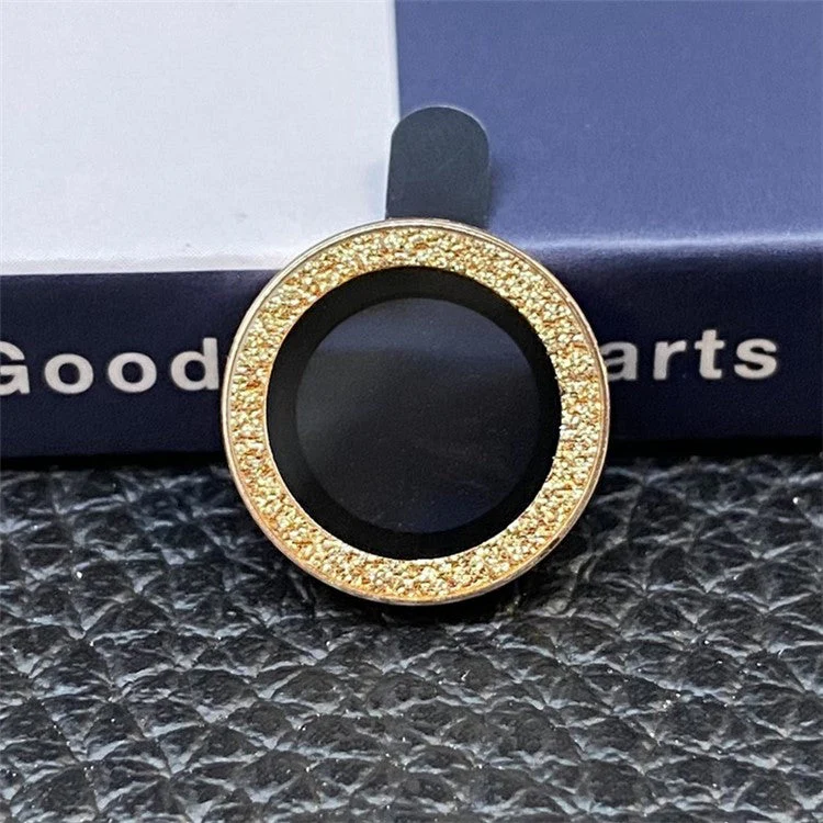 For iPhone 12 6.1 inch 2Pcs / Set Camera Lens Protector Fine Glitter Powder Design Anti-scratch Tempered Glass Lens Film - Gold - Image 2
