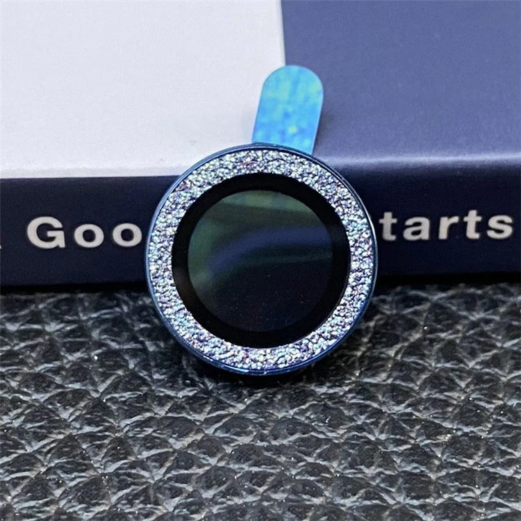 For iPhone 13 6.1 inch / 13 mini 2Pcs / Set Glitter Ring Design Anti-scratch Tempered Glass Camera Lens Protector Guard Film - Blue - Image 2