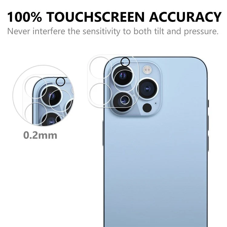 For iPhone 14 Pro 6.1 inch Rear Camera Lens Protector HD Clear Scratch Resistant Anti-explosion Tempered Glass Lens Film - Image 4