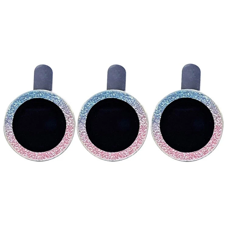 For iPhone 14 Pro Max 6.7 inch 3Pcs / Set Fashion Glitter Design Camera Lens Protector Anti-scratch Tempered Glass Lens Film - Colorful