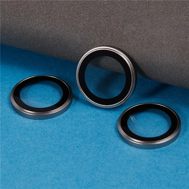 For iPhone 15 Pro / 15 Pro Max Camera Lens Protector AF+AR Anti-Reflective Electroplating Tempered Glass Lens Film - Titanium - Image 5