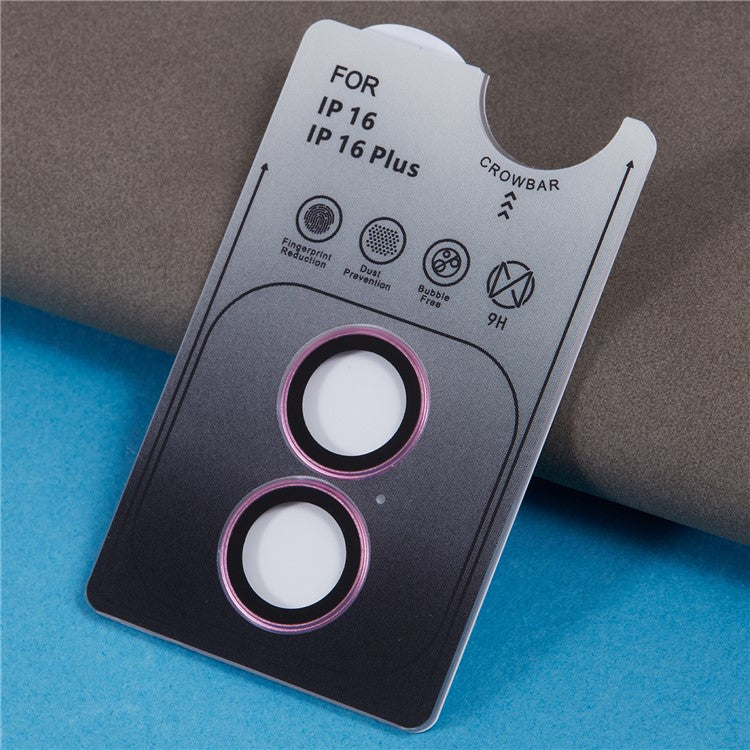 For iPhone 16 / 16 Plus Camera Lens Film Electroplating AF+AR Tempered Glass Lens Protector - Purple - Image 6