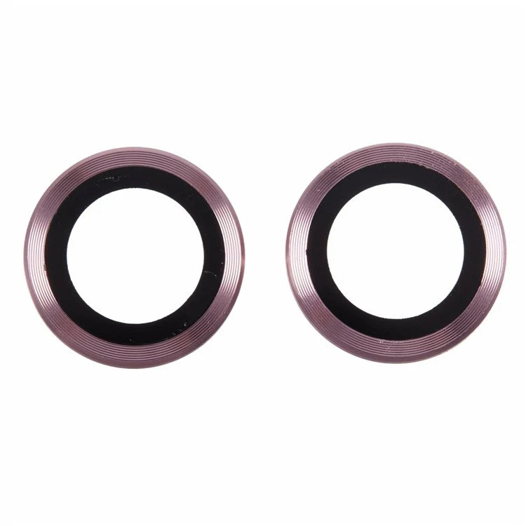 For iPhone 16 / 16 Plus Camera Lens Protector CD Veins Metal Ring Tempered Glass Film - Pink - Image 2