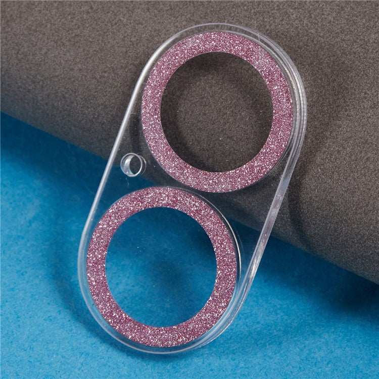 For iPhone 16 / 16 Plus Camera Lens Protector Glitter Tempered Glass Lens Film - Pink - Image 4
