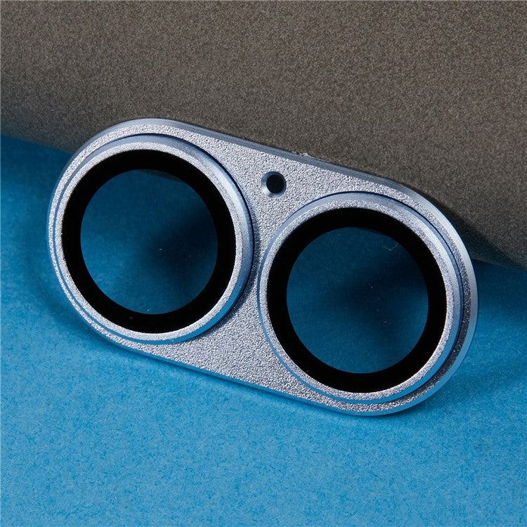 For iPhone 16 / 16 Plus Camera Lens Protector Integrated Clear Metal Frame+Tempered Glass Lens Film - Blue - Image 5