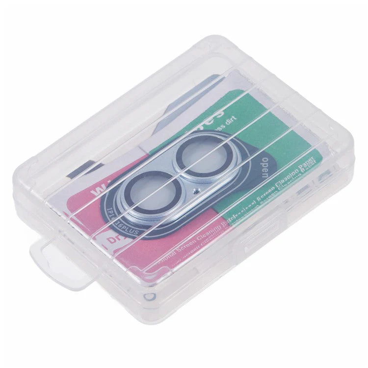 For iPhone 16 / 16 Plus Camera Lens Protector Integrated Clear Metal Frame+Tempered Glass Lens Film - Blue - Image 7