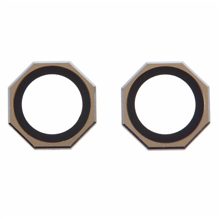 For iPhone 16 / 16 Plus Octagonal Camera Lens Film AF+AR Tempered Glass Lens Protector - Gold - Image 3