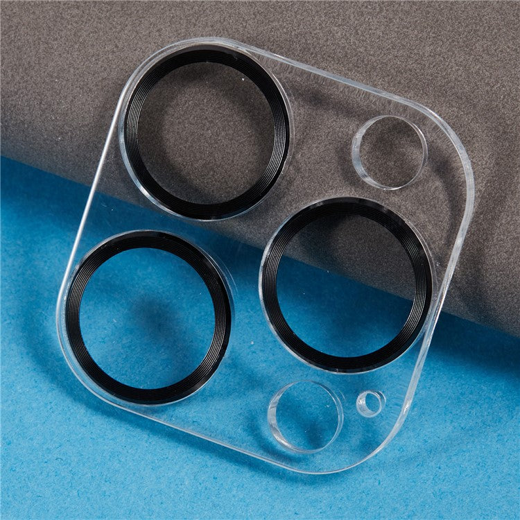 For iPhone 16 Pro / 16 Pro Max Camera Lens Protector CD Veins Integrated Tempered Glass Lens Film - Black - Image 4