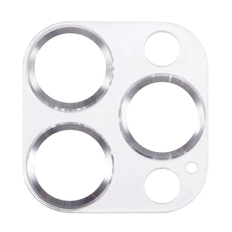 For iPhone 16 Pro / 16 Pro Max Camera Lens Protector CD Veins Integrated Tempered Glass Lens Film - Silver - Image 2