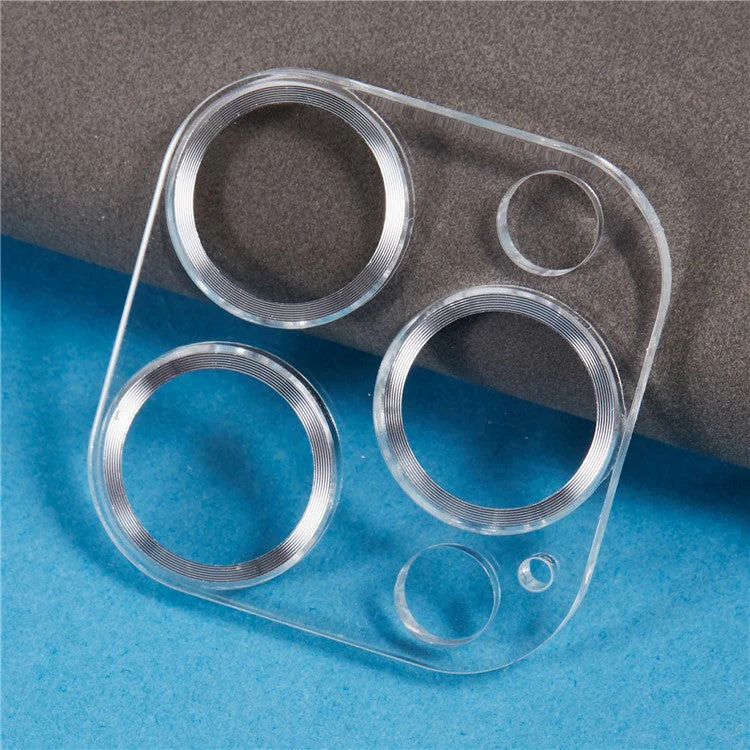 For iPhone 16 Pro / 16 Pro Max Camera Lens Protector CD Veins Integrated Tempered Glass Lens Film - Silver - Image 4