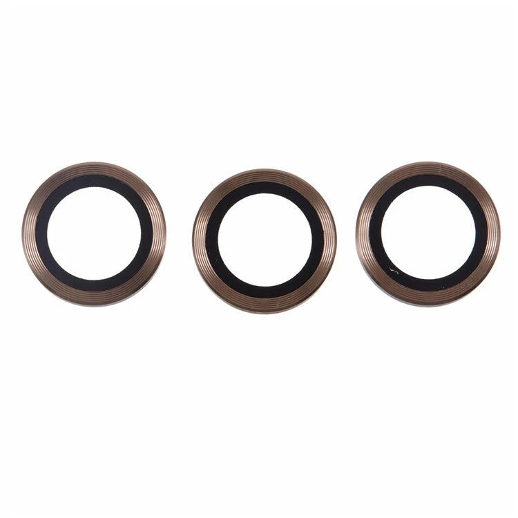 For iPhone 16 Pro / 16 Pro Max Camera Lens Protector CD Veins Metal Ring Tempered Glass Film - Brown - Image 2