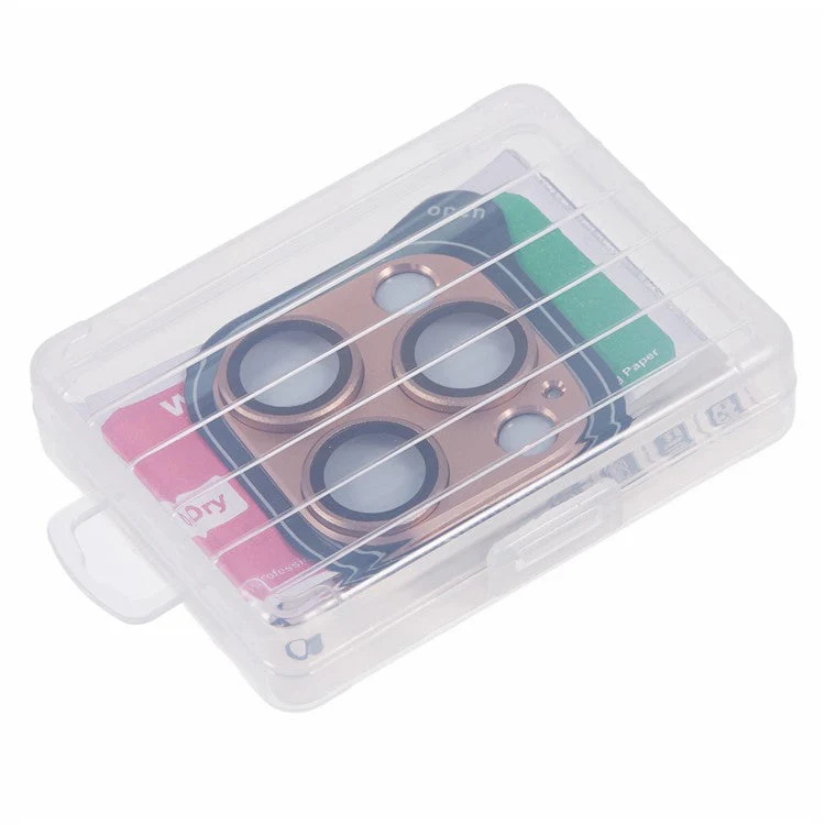 For iPhone 16 Pro / 16 Pro Max Camera Lens Protector Clear Integrated Tempered Glass Lens Film - Rose Gold - Image 7