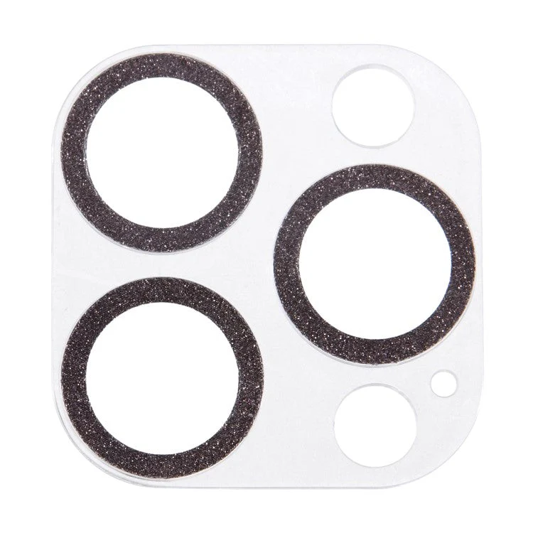 For iPhone 16 Pro / 16 Pro Max Camera Lens Protector Glitter Tempered Glass Lens Film - Black - Image 2