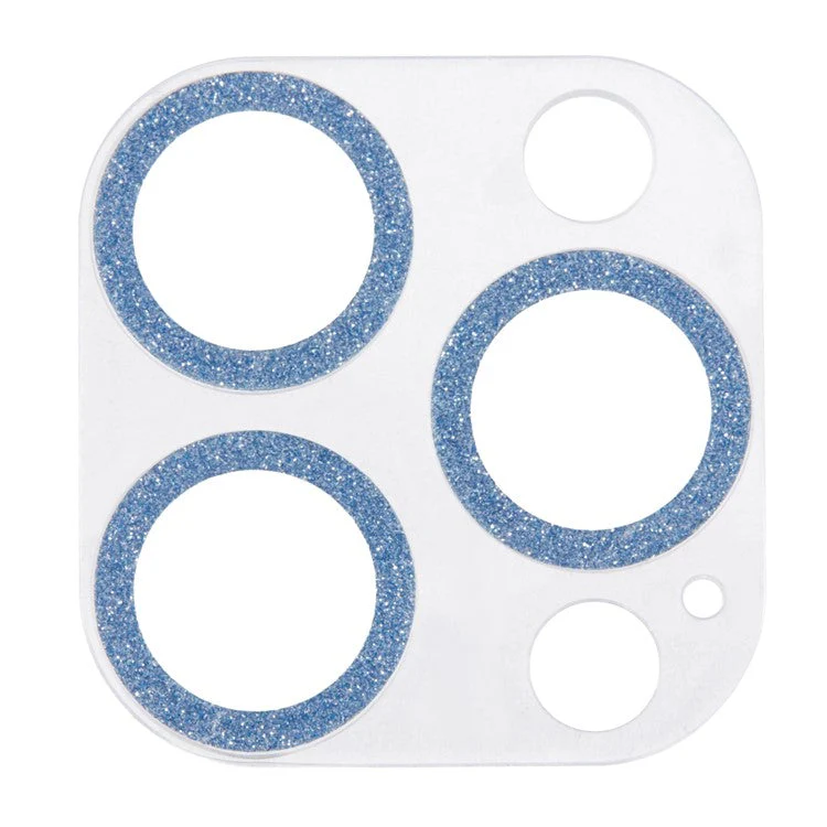For iPhone 16 Pro / 16 Pro Max Camera Lens Protector Glitter Tempered Glass Lens Film - Blue - Image 2