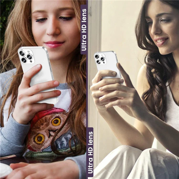 For iPhone 16 Pro / 16 Pro Max Glitter Camera Lens Film Metal Ring+Tempered Glass Phone Lens Protector - Silver - Image 5