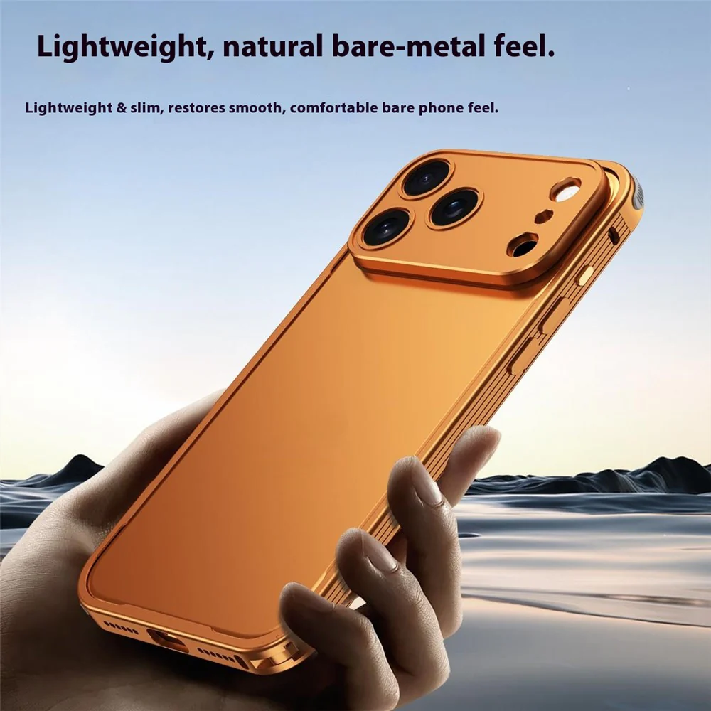 For iPhone 17 Pro Max Bumper Case Heat Dissipation Aluminium Alloy Phone Shell with Buckle / Camera Lid - Titanium - Image 4