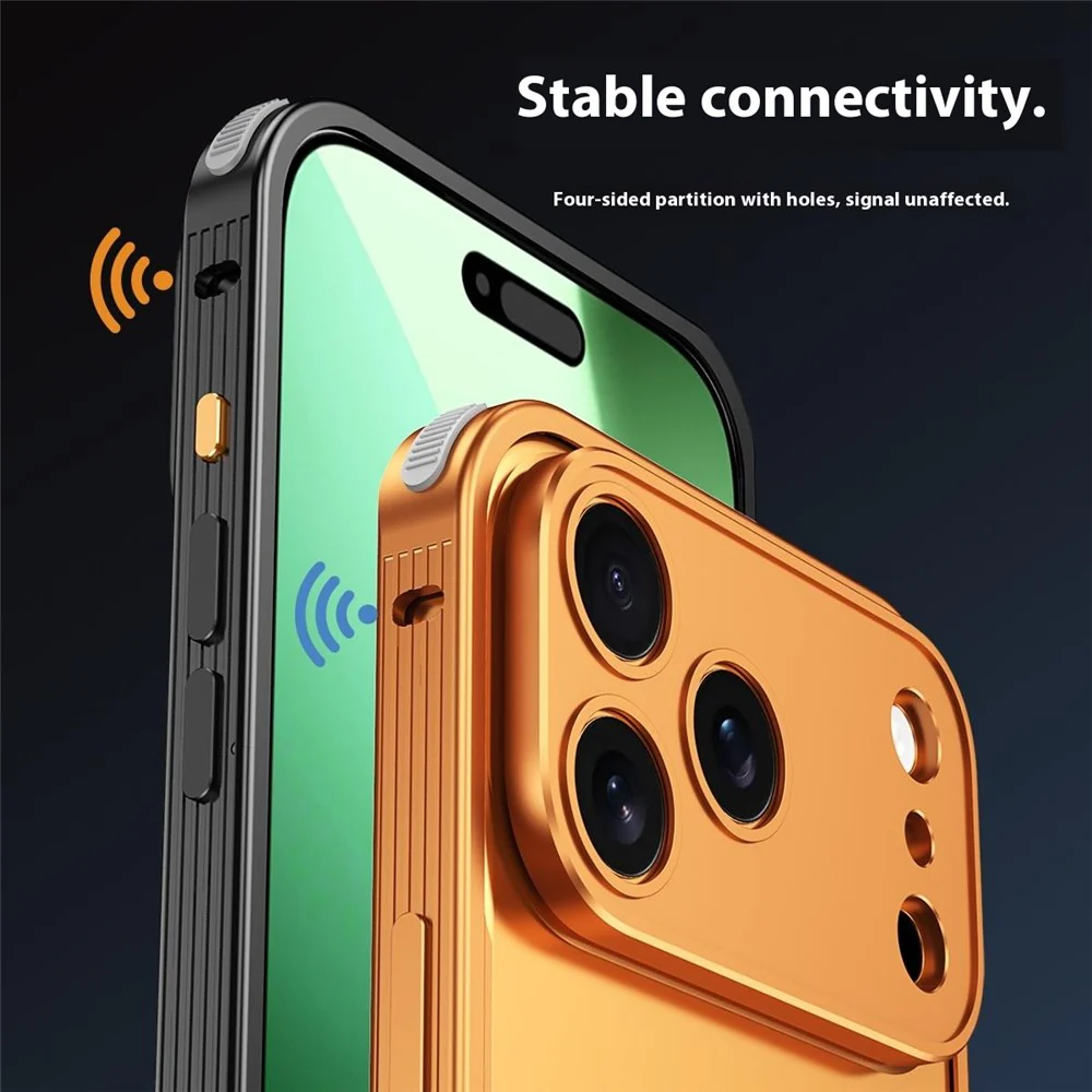 For iPhone 17 Pro Max Bumper Case Heat Dissipation Aluminium Alloy Phone Shell with Buckle / Camera Lid - Titanium - Image 8