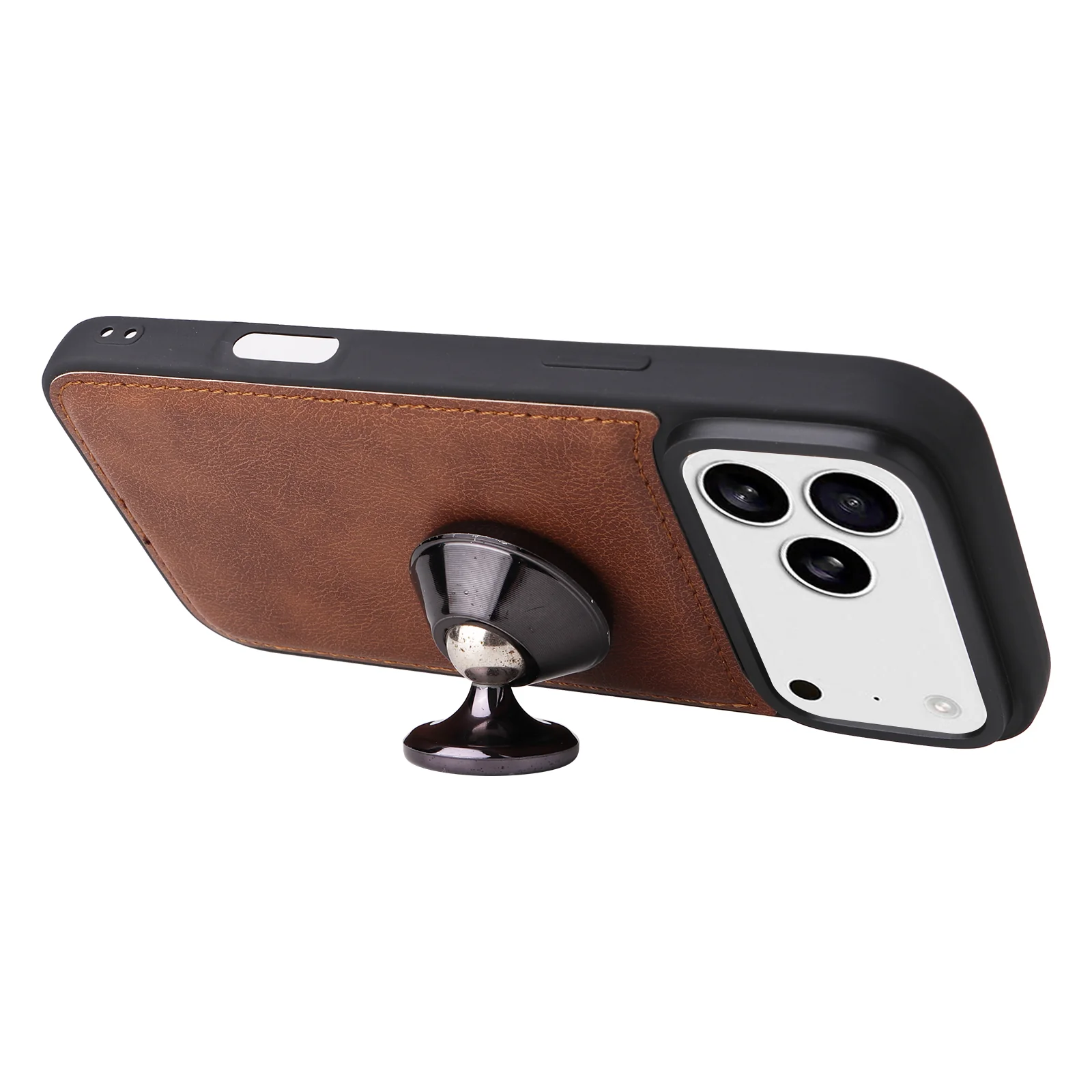 For iPhone 17 Pro Max Case 2 in 1 Detachable Magnetic Leather Wallet Mobile Cover with Strap - Brown - Image 5