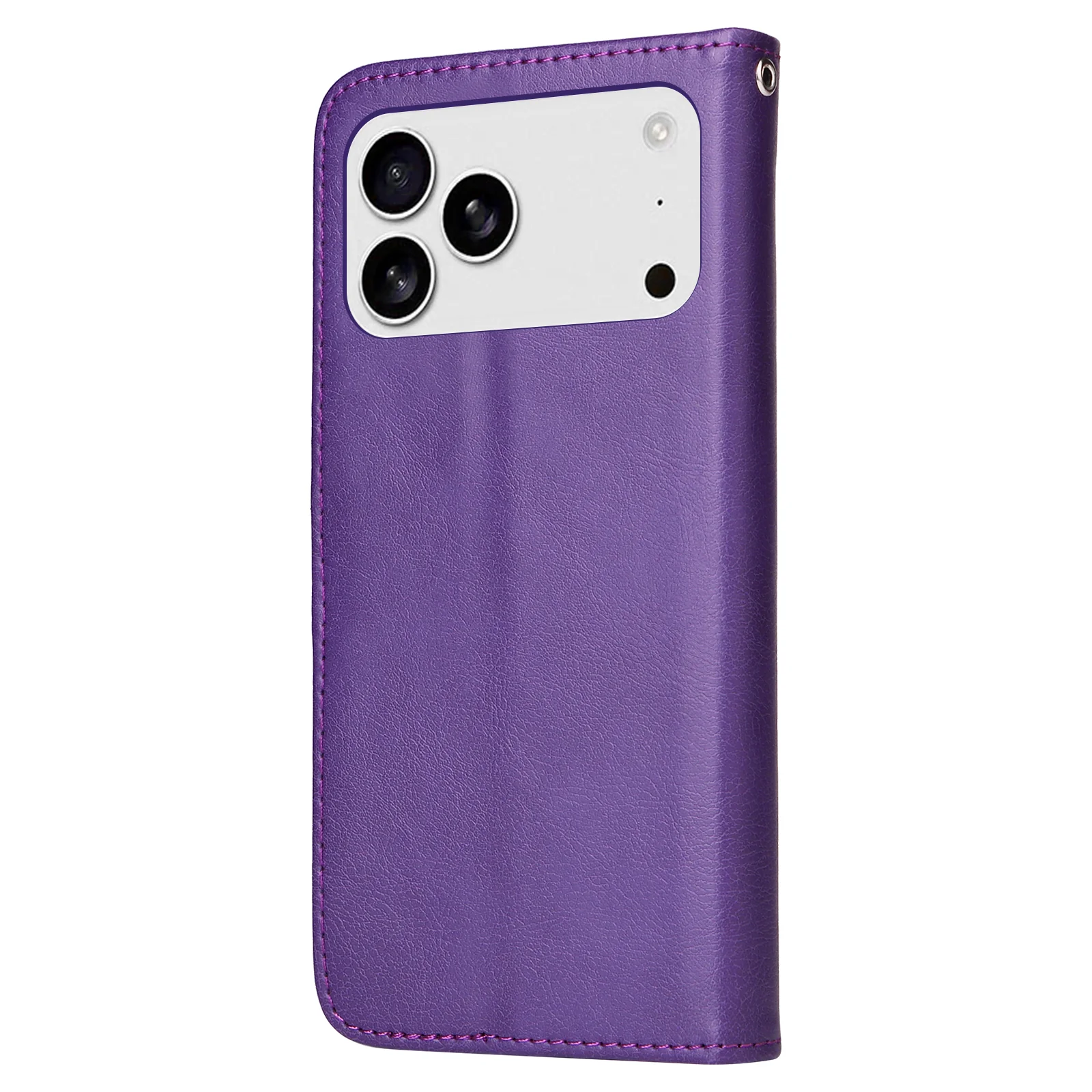 For iPhone 17 Pro Max Case 2 in 1 Detachable Magnetic Leather Wallet Mobile Cover with Strap - Purple - Image 8