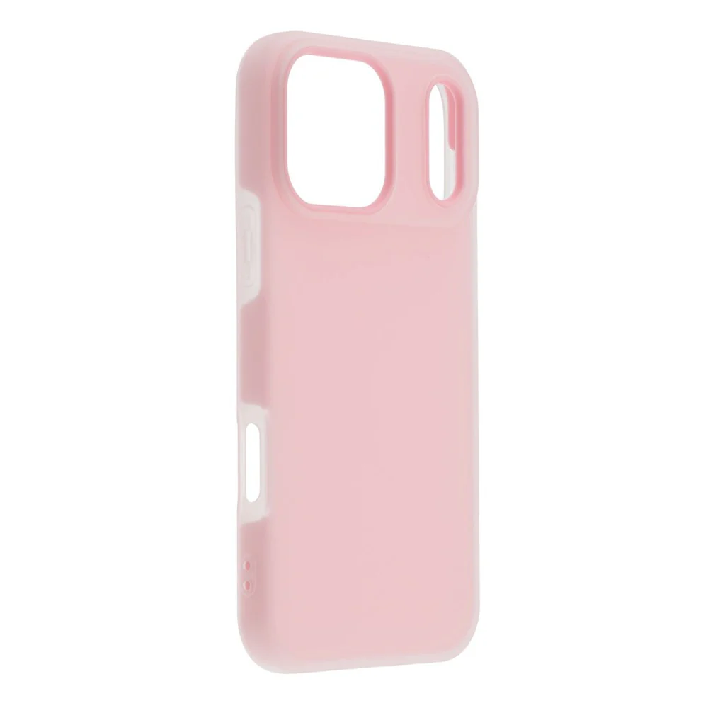 For iPhone 17 Pro Max Case 2 in 1 PC + TPU Frosted Phone Case Large Camera Cutout - Light Pink - Image 2