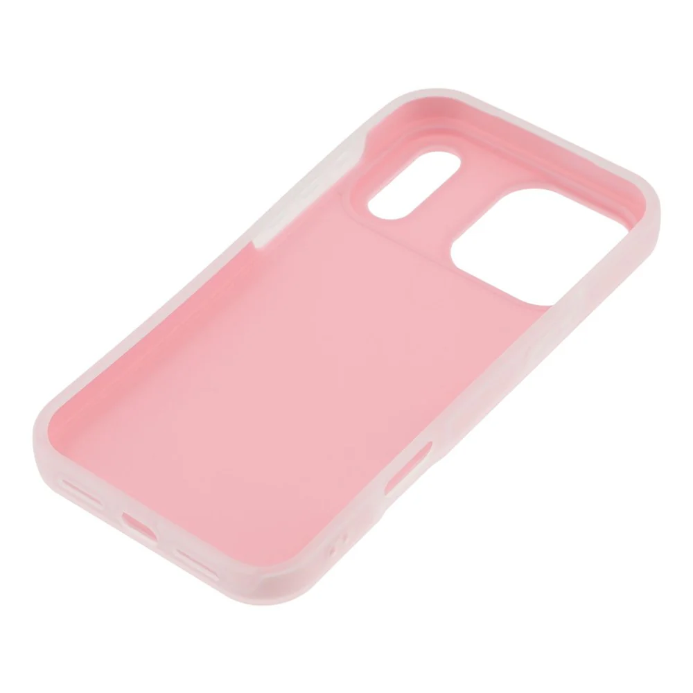 For iPhone 17 Pro Max Case 2 in 1 PC + TPU Frosted Phone Case Large Camera Cutout - Light Pink - Image 5
