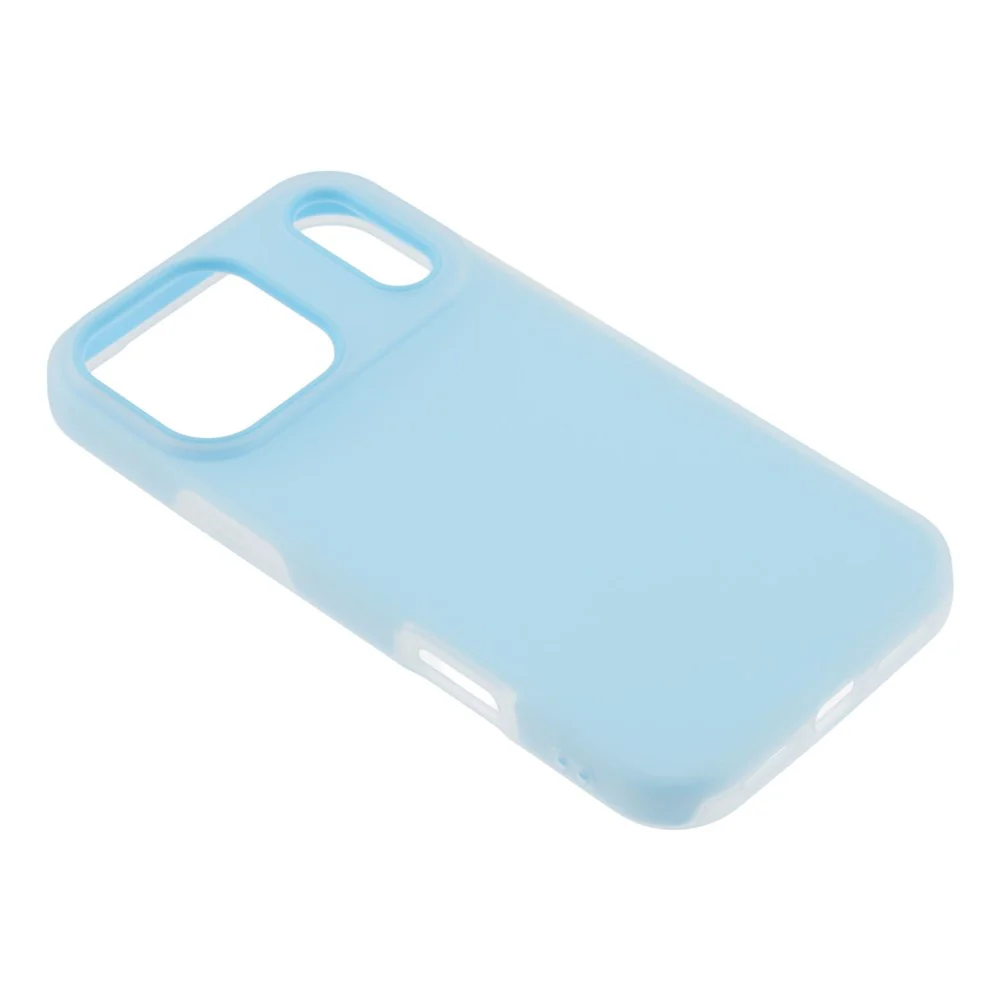 For iPhone 17 Pro Max Case 2 in 1 PC + TPU Frosted Phone Case Large Camera Cutout - Sky Blue - Image 3