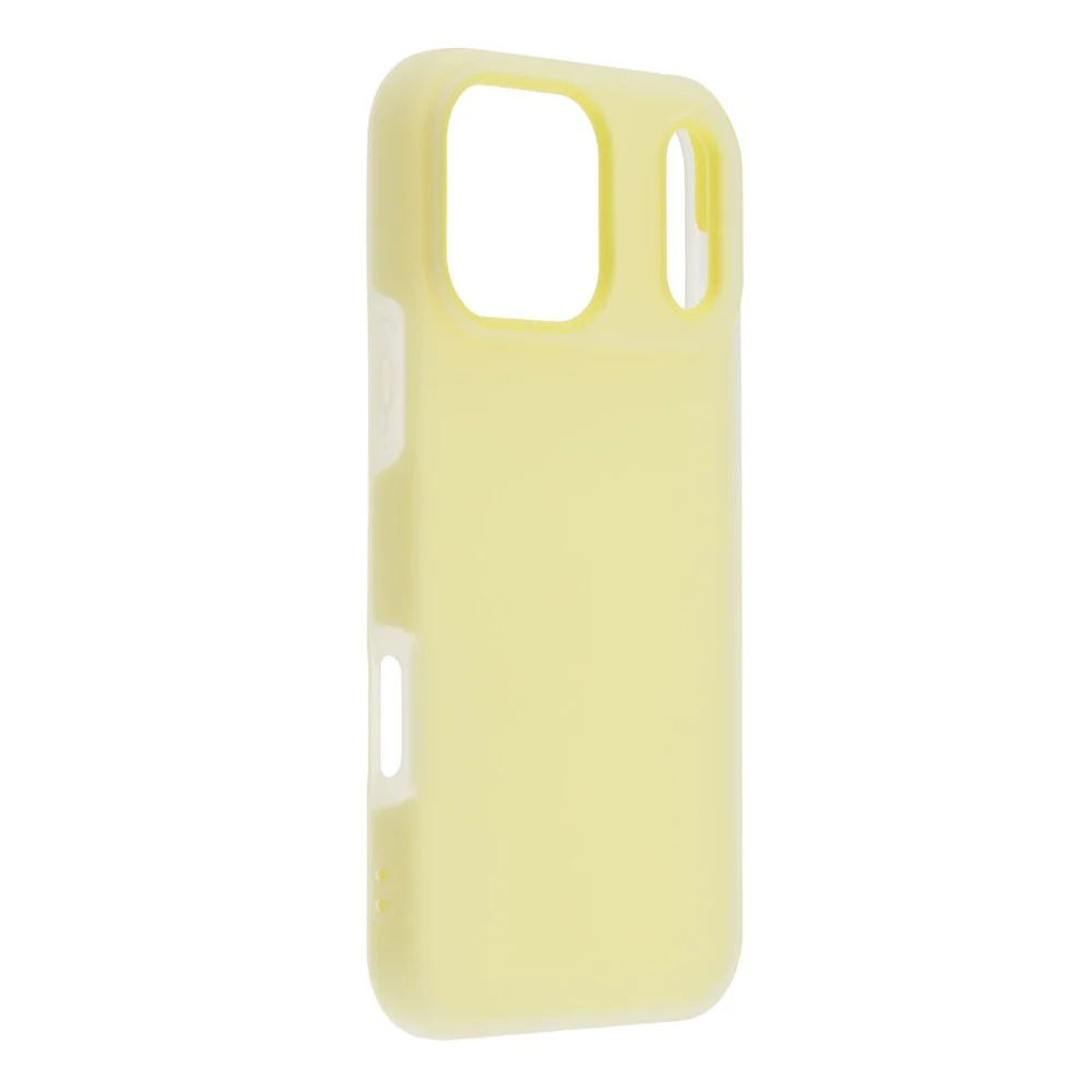 For iPhone 17 Pro Max Case 2 in 1 PC + TPU Frosted Phone Case Large Camera Cutout - Yellow - Image 2