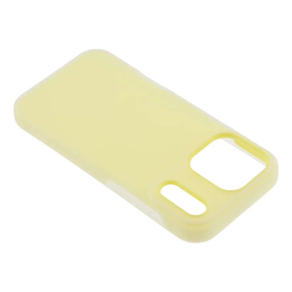 For iPhone 17 Pro Max Case 2 in 1 PC + TPU Frosted Phone Case Large Camera Cutout - Yellow - Image 4