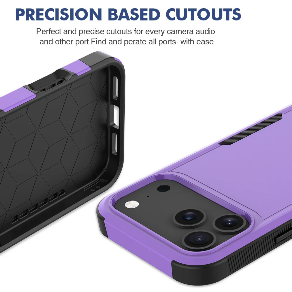 For iPhone 17 Pro Max Case 2 in 1 PC + TPU Shockproof Phone Cover - Purple - Image 5