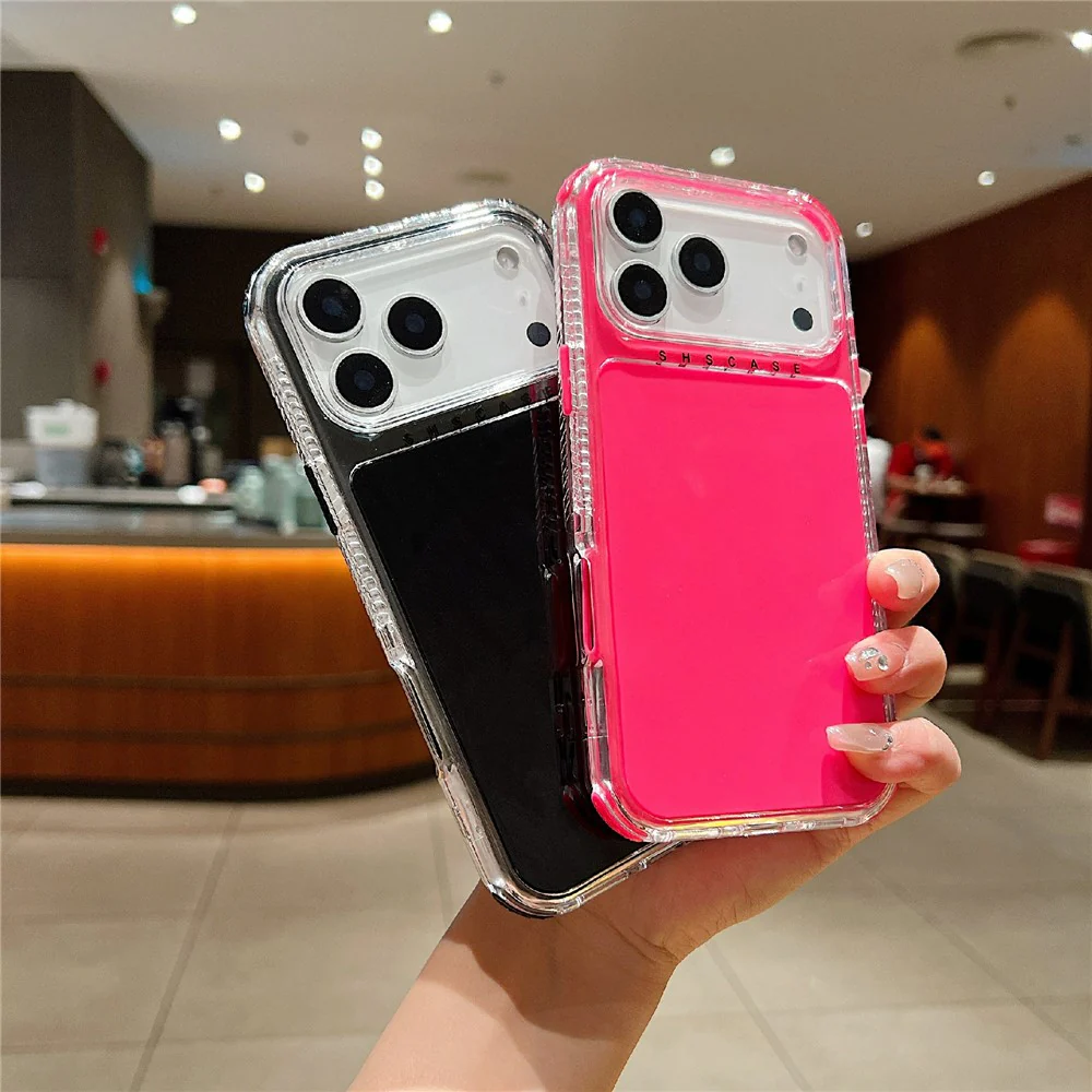 For iPhone 17 Pro Max Case 3-in-1 Drop-Proof PC + TPU Phone Cover - Pink - Image 3