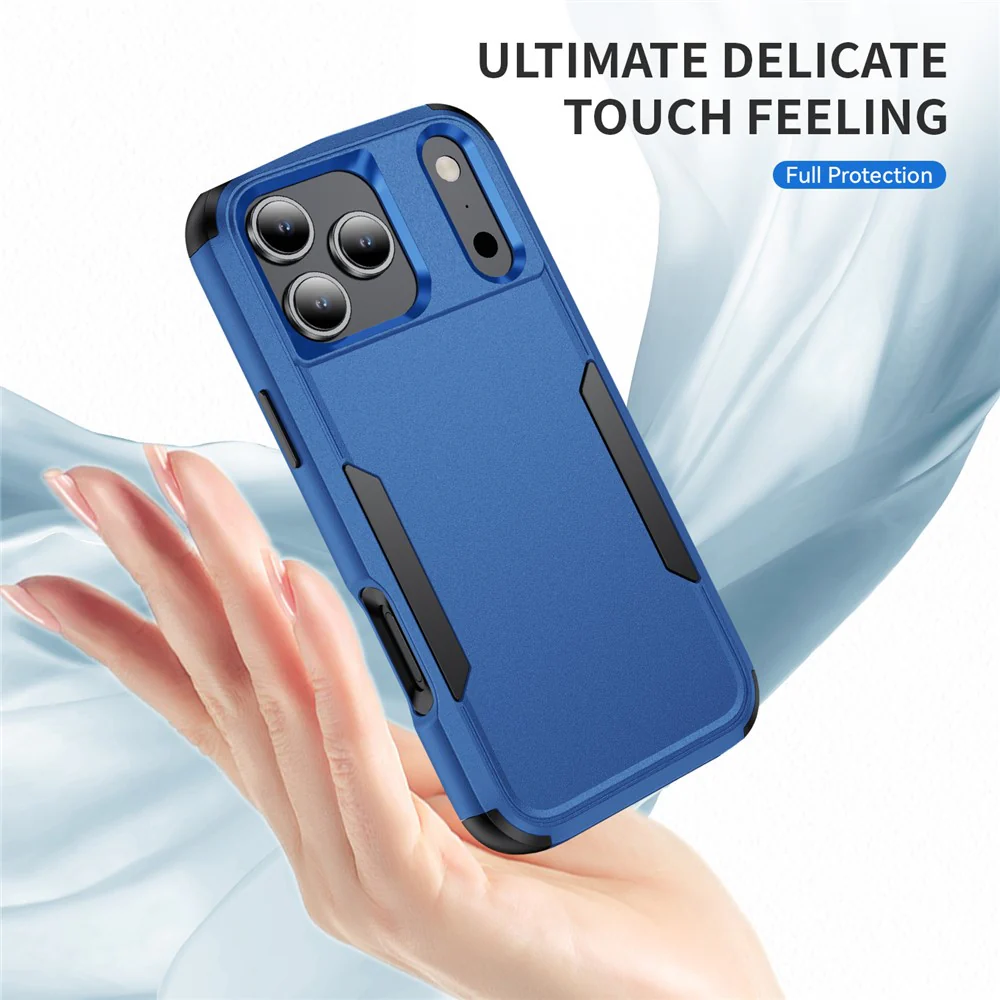For iPhone 17 Pro Max Case 3 in 1 Shockproof TPU PC Phone Cover - Sapphire+Black - Image 2