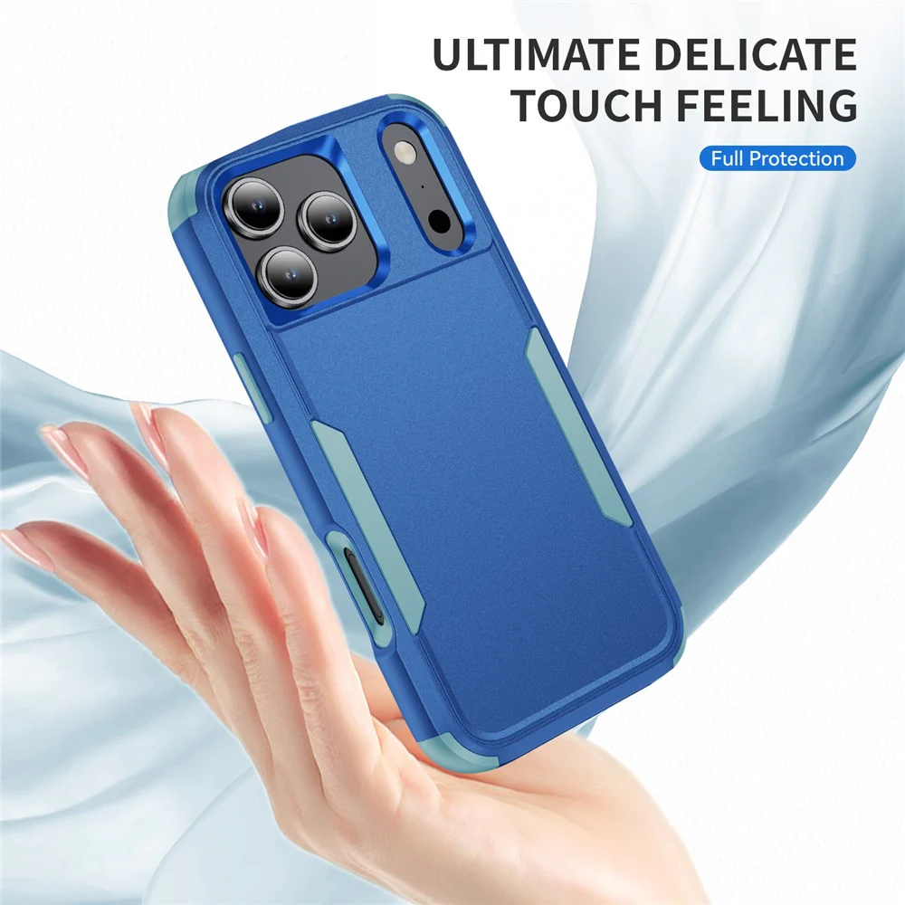 For iPhone 17 Pro Max Case 3 in 1 Shockproof TPU PC Phone Cover - Sapphire+Grey Green - Image 2