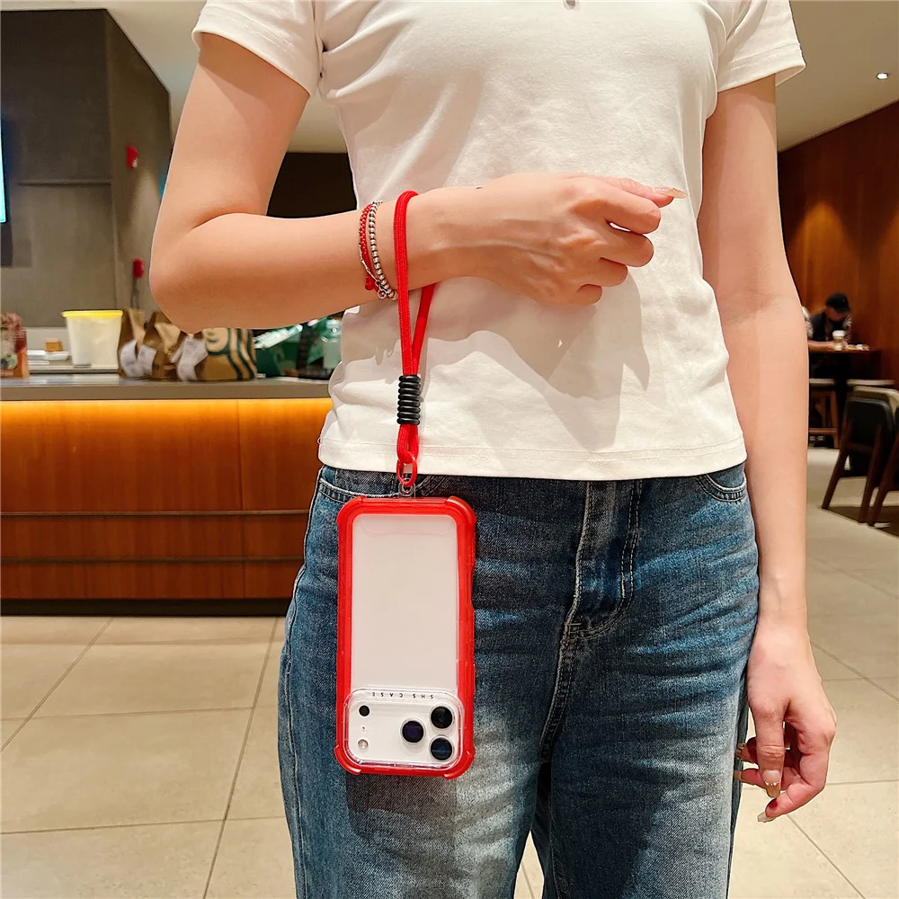 For iPhone 17 Pro Max Case 3 in 1 TPU+PC Matte Phone Cover Shockproof Back Protector with Hand Strap - Pink - Image 2