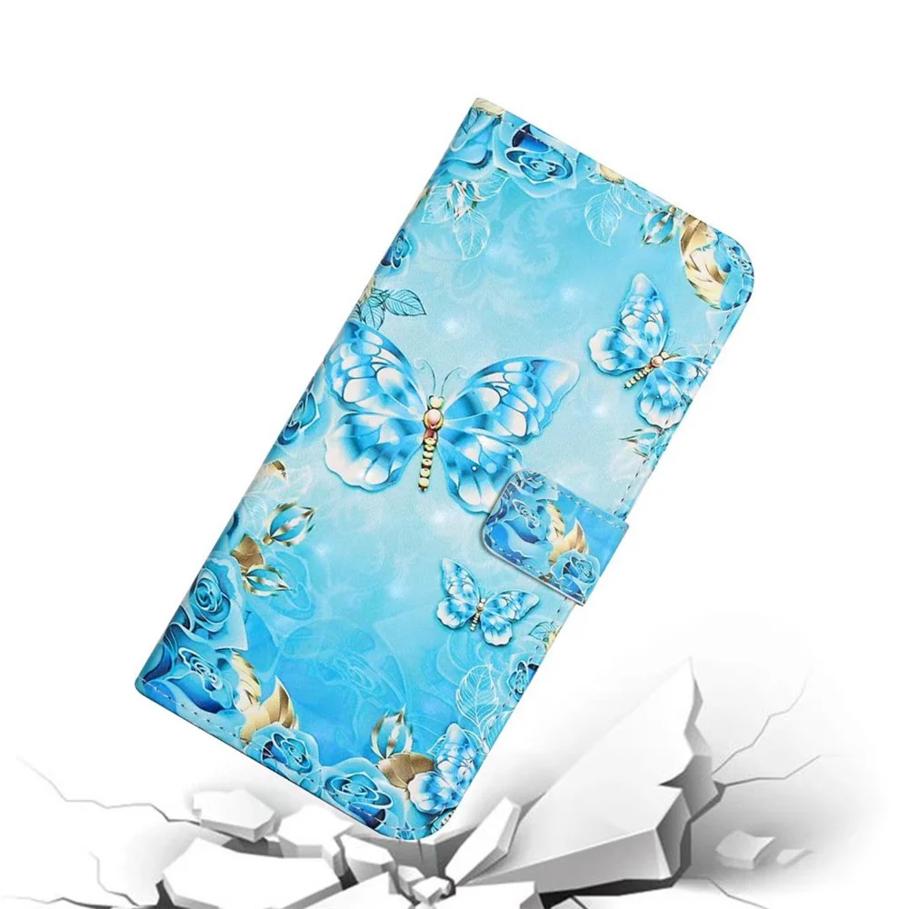 For iPhone 17 Pro Max Case 3D Creative Pattern PU Leather Stand Phone Cover - Blue Butterfly - Image 4
